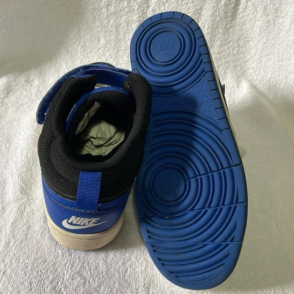 Nike Court Borough Mid 2 Black Game Royal (GS) Size 4.5Y - Picture 5 of 9